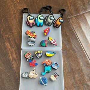 Colorful Cartoon Keychains and Pins Set